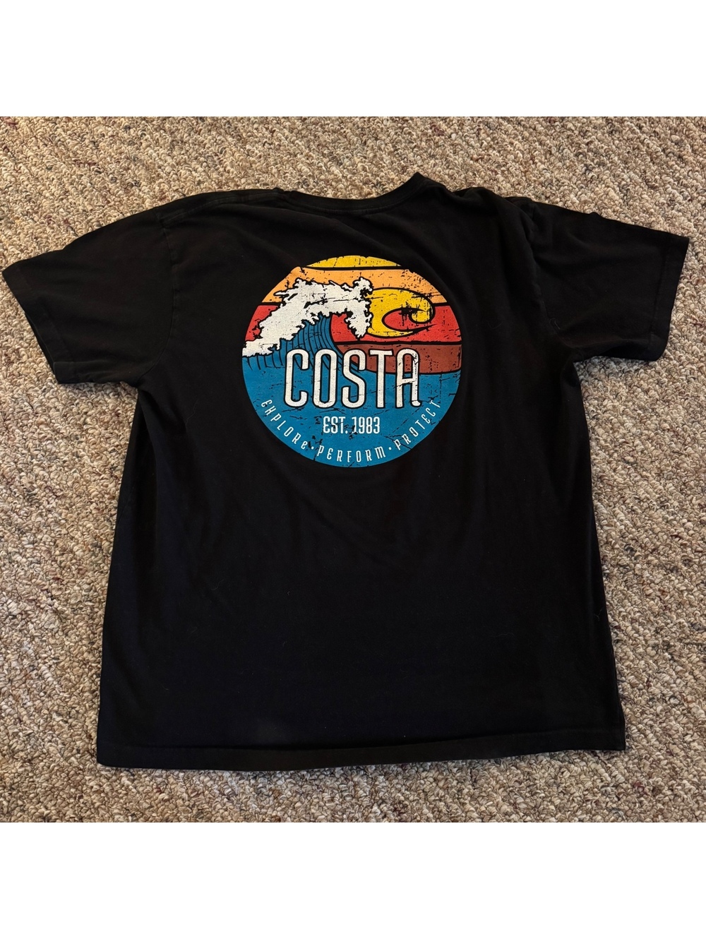 Costs Surf Men’s Wave Graphic T-Shirt Black Size Extra Large XL